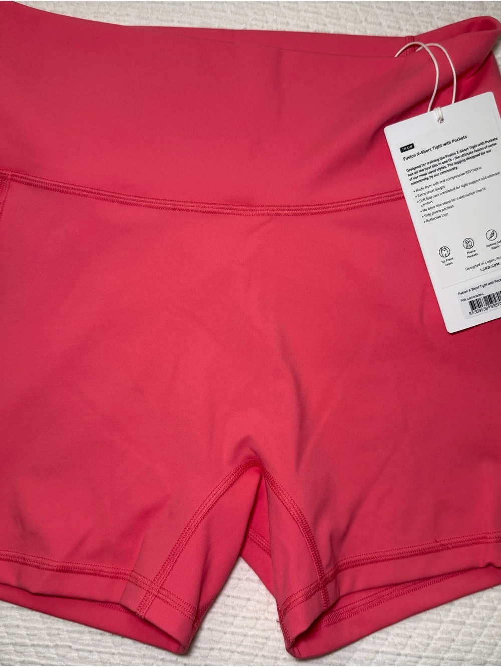 LSKD Fusion X-Short Tight with Pockets - Pink Lemonade